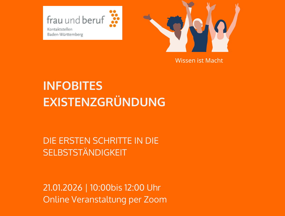 Erste Schritte in die Selbstständigkeit – Online am 21.01.2026 von 10 bis 12 Uhr